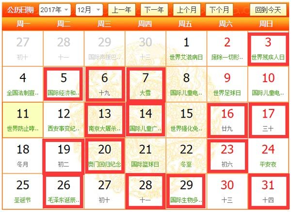 2017年12月裝修吉日有幾天，分別是那幾天